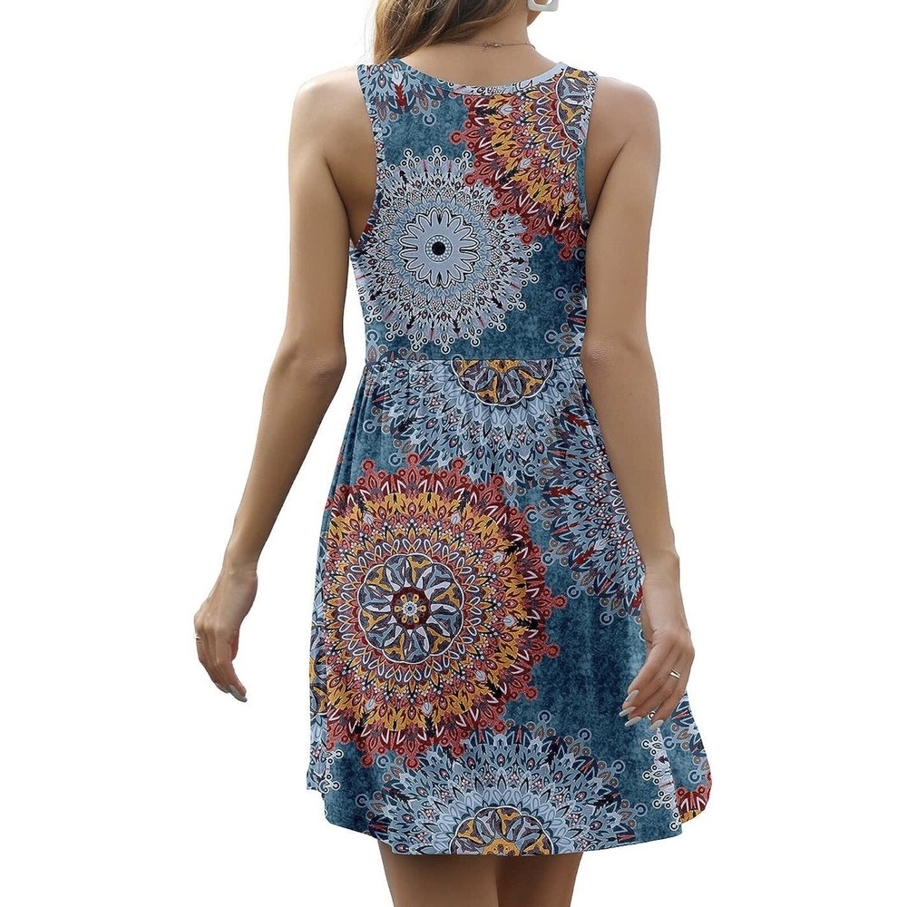 Summer Dresses for Women Beach Floral Tshirt Sundress Casual Size 2XL‎ - Picture 4 of 6